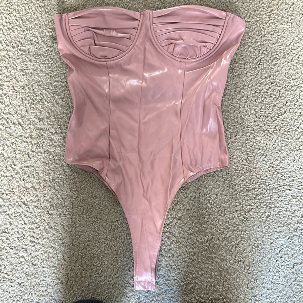 Pink corset bodysuit
